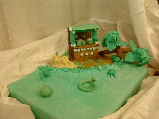 Strandbar mit Marzipan Dekoration