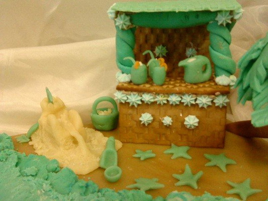 Strandbar mit Marzipan Dekoration
